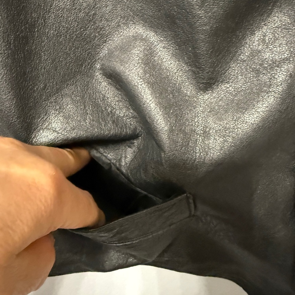 Real Leather Black Vest ( measurements posted - Picture 4 of 10